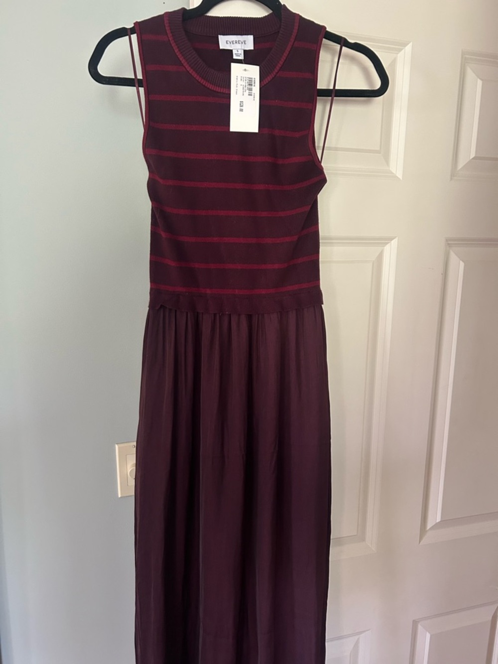 Evereve Burgundy and Wine Striped Knit Dress